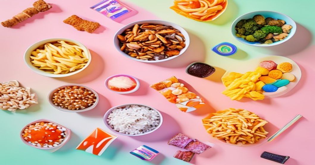 Flat-lay of Korean snacks and convenience store items showing price comparison between packaged brands