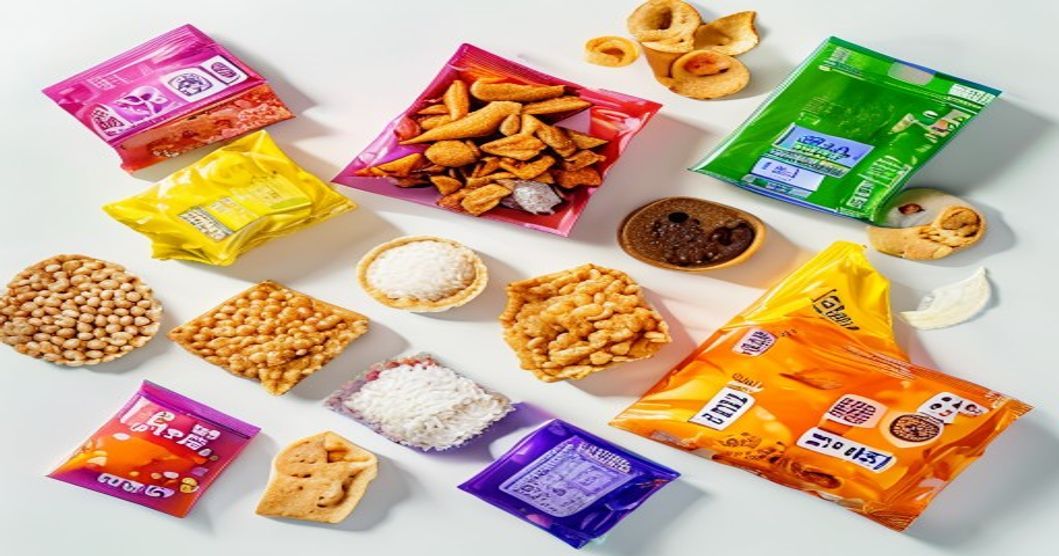 How to store Korean snacks after opening: flat-lay of opened packages and storage solutions.