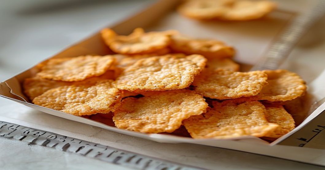 Close-up view of Korean rice crackers showing crispy texture and individual pieces inside an open package