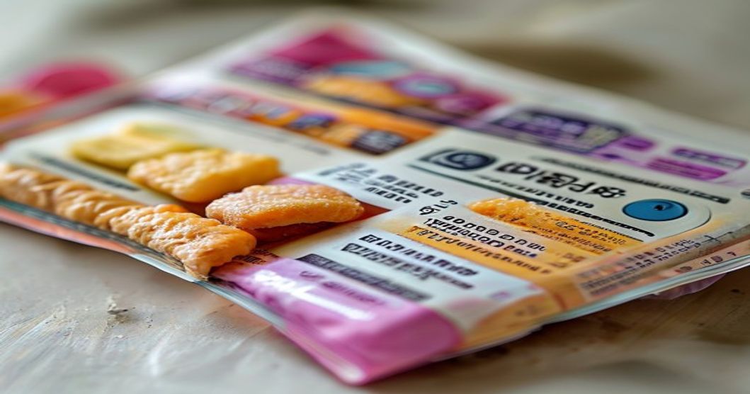 Korean snack label close-up showing ingredient list and allergen warnings with readable text