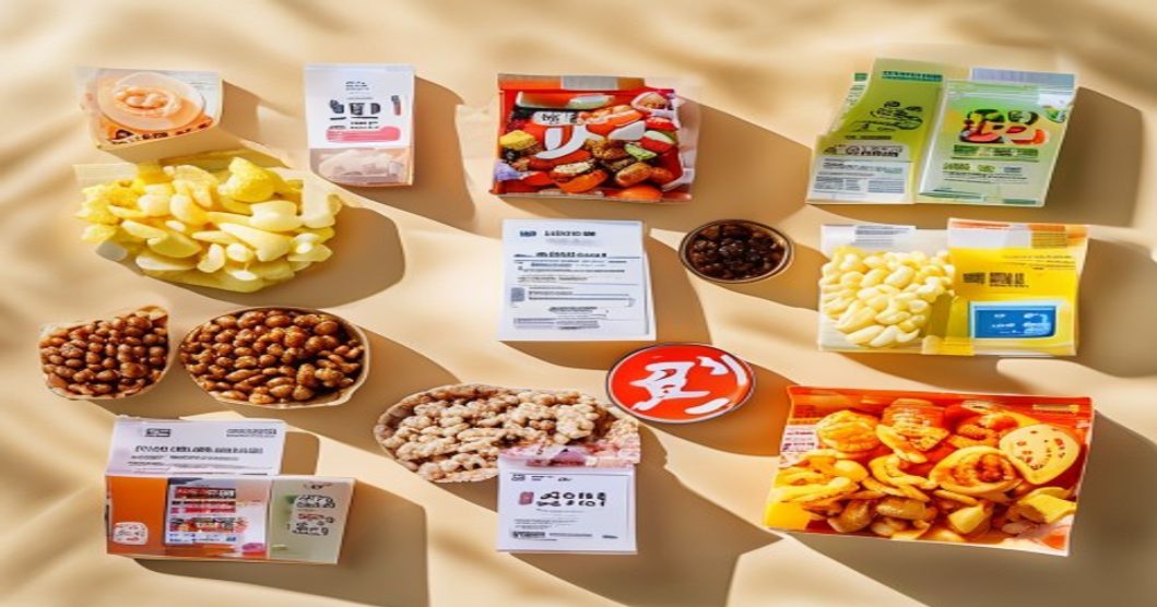 Korean snacks from convenience stores with price labels and ingredient information visible