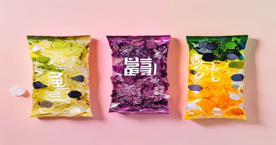 Comparison of different Korean seaweed snack brand styles and packaging types