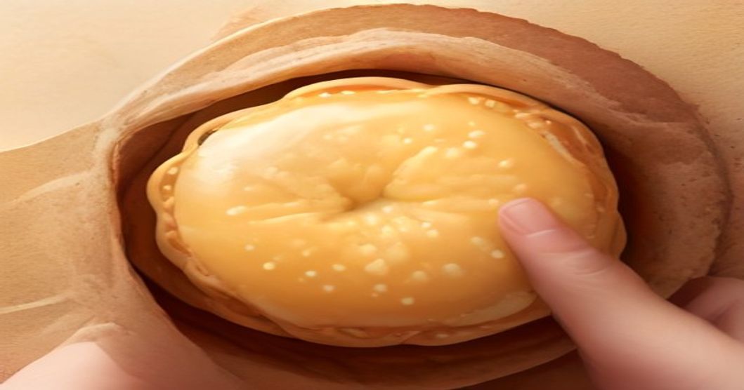 Hands holding an open Korean snack package displaying mild flavor product inside